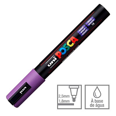 Caneta Marcador Posca 12 Violeta PC-5M 1.8 - 2.5 mm Uni