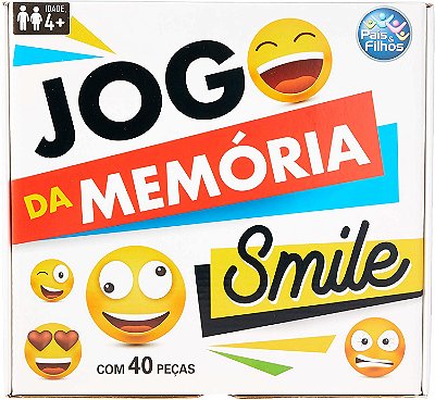 Jogo da Memória Smile com 40 peças Pais e Filhos Ref: 7270
