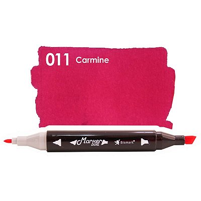 Caneta Marcador Permanente Duas Pontas 011 Carmim Bismark