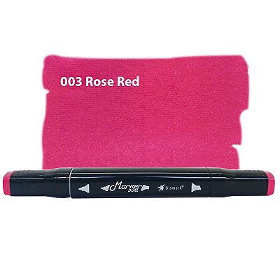 Caneta Marcador Permanente Duas Pontas 003 Rose Red Rosa Vermelha Bismark