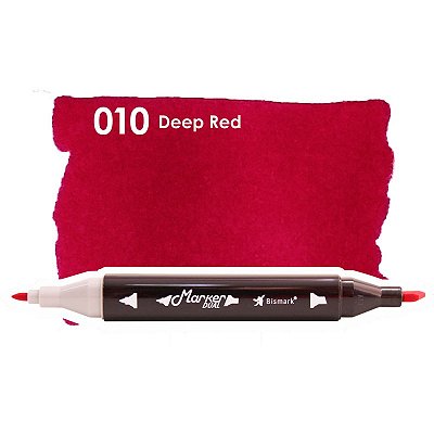Caneta Marcador Permanente Duas Pontas 010 Deep Red Bismark