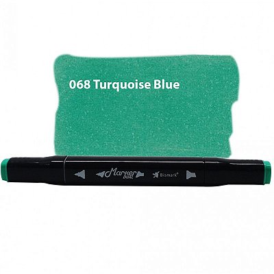 Caneta Marcador Permanente Duas Pontas 068 Turquoise Blue Bismark