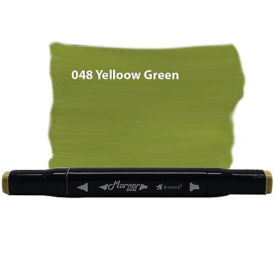 Caneta Marcador Permanente Duas Pontas 048 Yellow Green Bismark
