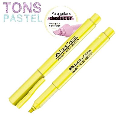 Marca Texto Tons Pastel Amarelo Grifpen Faber Castell Ref: MT/AMTPZF