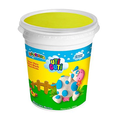 Massa de Modelar Uti Guti Amarelo Fluor 500 g Ref: 004004