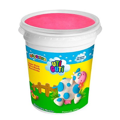 Massa de Modelar Uti Guti Rosa Fluor 500 g Ref: 004017