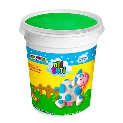 Massa de Modelar Uti Guti Verde Fluor 500 g Ref: 004028