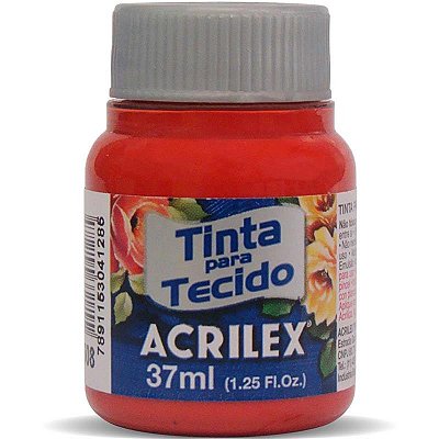 Tinta para Tecido Fosca 508 Vermelho Escarlate 37 ml Acrilex