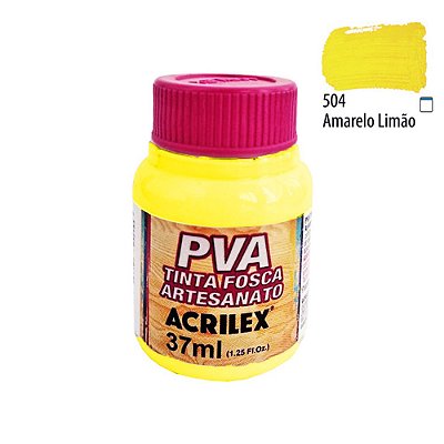 Tinta PVA Fosca 504 Amarelo Limão 37 ml Acrilex