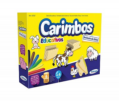 Carimbo Pedagógico Animais do Sítio para Colorir com 6 Peças Xalingo Ref: 5078-7
