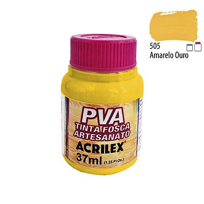 Tinta PVA Fosca 505 Amarelo Ouro 37 ml Acrilex
