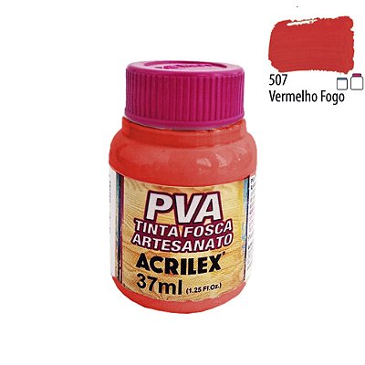 Tinta PVA Fosca 507 Vermelho Fogo 37 ml Acrilex