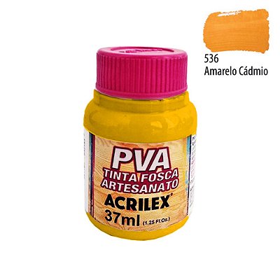 Tinta PVA Fosca 536 Amarelo Cádmio 37 ml Acrilex