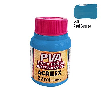 Tinta PVA Fosca 568 Azul Cerúleo 37 ml Acrilex