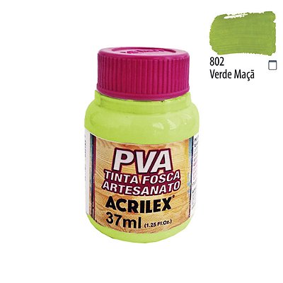 Tinta PVA Fosca 802 Verde Maça Fosca 37 ml Acrilex