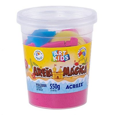 Areia Mágica 107 Maravilha 550 g com 3 Acessórios Art Kids Acrilex Ref: 05950
