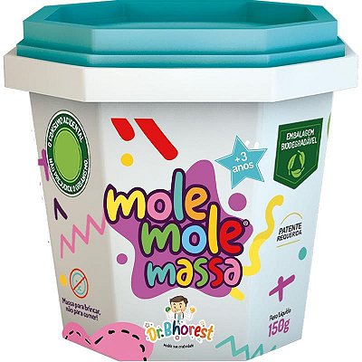 Massa de Modelar Mole Mole Massa Dr. Bhorest Azul Turquesa 150 g Ref: MM01AT