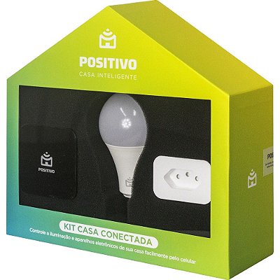 Kit Casa Conectada Positivo Casa Inteligente 2 Smart Lâmpadas Wi-Fi + 2 Smart Plugs Wi-Fi