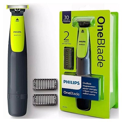 Barbeador Elétrico Philips OneBlade QP2510/10 Cinza Chumbo e Verde Limão - Bivolt