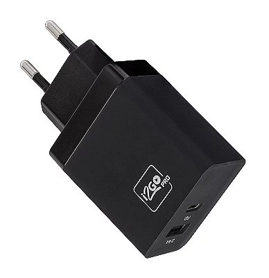 Carregador de Parede i2GO 1 Saída USB-C Power Delivery e 1 Saída USB Comum PROWAL022 - Preto