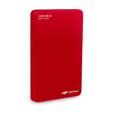 Gaveta para HD Externo 2,5" USB 3.0 Vermelha - CH-300RD - C3Tech