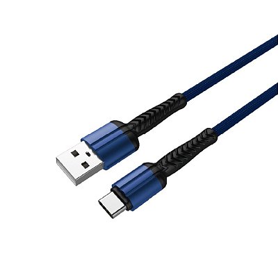 Cabo USB x USB-C 2 Metros 2,4A Azul - CB-C250BL - C3Tech
