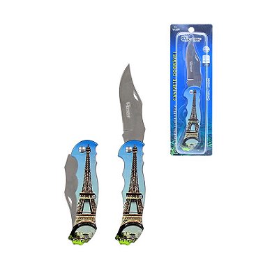 Canivete Dobrável em Aço Inoxidável 16,5cm - Torre Eiffel YG09 - Western