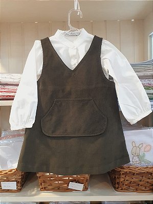 Conjunto jumper veludo verde