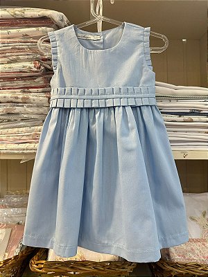 Vestido cinto pregueado azul