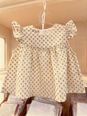 Bata bege com bordado