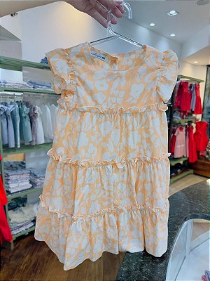 Vestido Louise floral tropical laranja