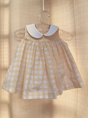Vestido baby dior xadrez amarelo
