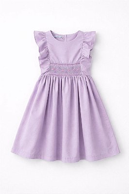 Vestido casinha de abelha babado lilás