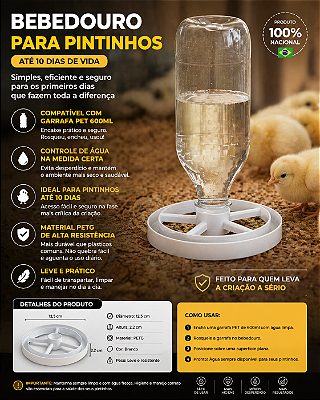 Bebedouro para Pintinhos até 10 dias