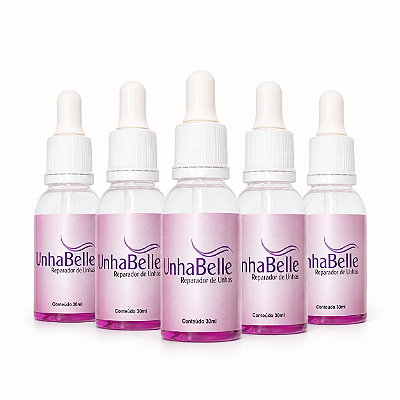 Kit 5 UnhaBelle Reparador de Unhas 30ml – Frete Grátis*