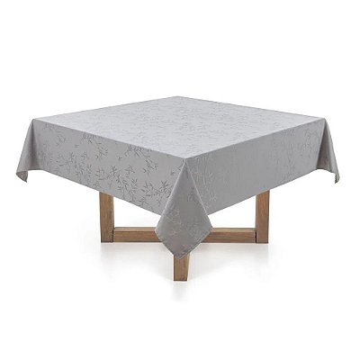 Toalha de Mesa Quadrada Karsten Verissimo Cinza 8 lug 180x180cm