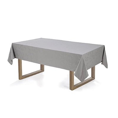 Toalha de Mesa Retangular Karsten Verissimo Cinza 12 lug 160x320cm