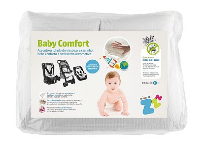 Assento Estofado Nasa Baby Comfort para Carrinho de Bebê Cadeira Automotiva Conforto Branco 40x60x5,5 Fibrasca