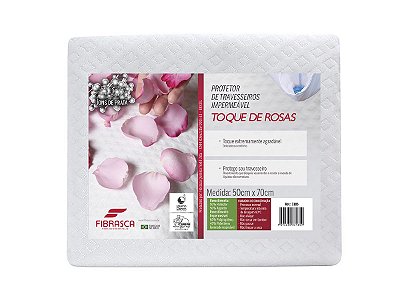 Capa de Travesseiro Impermeável Toque de Rosas com Íons de Prata Antiácaro 50x70 Fibrasca