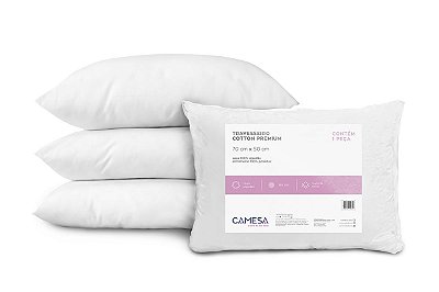 Travesseiro Cotton Premium 180Fios Suporte Firme Camesa 50x70cm