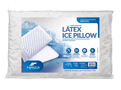 Travesseiro Latex Ice Pillow Alto Fibrasca 40x60cm