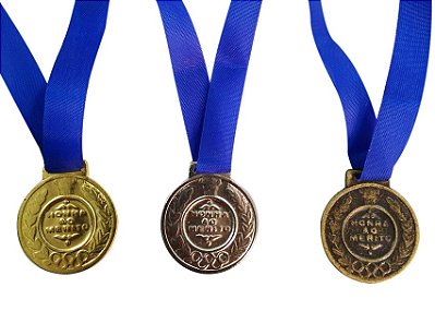 Kit com 5 Medalhas Honra ao mérito 29mm Escolar