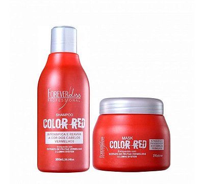 KIT SHAMPOO E MÁSCARA COLOR RED FOREVER LISS