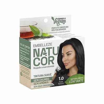 TINTA NATUCOR SEM AMÔNIA SEM AGUÁ OXIGENADA PRETO NATURAL 1.0