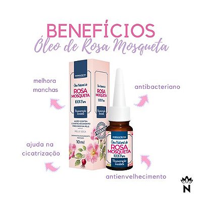 ÓLEO NATURAL ROSA MOSQUETA 100% PURO DERMACREAM 10ml