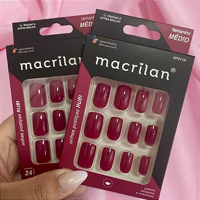 UNHAS POSTIÇAS RUBI MÉDIO 24UND MACRILAN