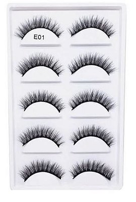 CÍLIOS POSTIÇO CARTELA - 3D E01  PREMIUM