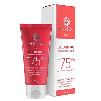 PROTETOR SOLAR FACIAL OIL CONTROL FPS 75 ANASOL 60g