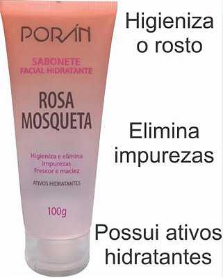 SABONETE FACIAL HIDRATANTE ROSA MOSQUETA PORÁN 100g