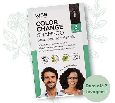 SHAMPOO TONALIZANTE KISS NEW YORK 3 UNIDADES PRETO